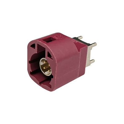 Car GSM FAKRA Antenna Connector , RF Coaxial PCB Mount FAKRA Code D