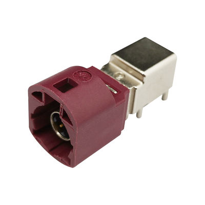 Car GSM FAKRA Antenna Connector , RF Coaxial PCB Mount FAKRA Code D