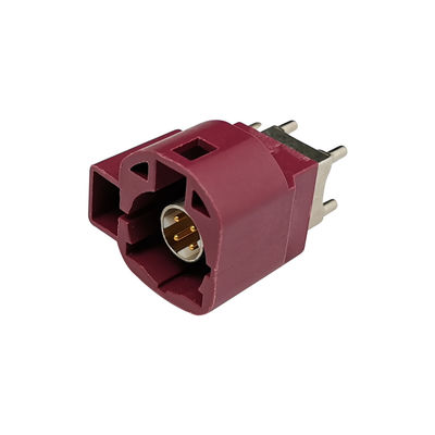 Car GSM FAKRA Antenna Connector , RF Coaxial PCB Mount FAKRA Code D